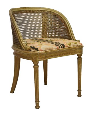 Lot 762 - Early 20th century giltwood and caned bedroom chair