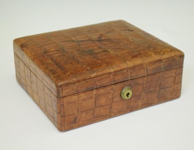 Lot 400 - Edwardian crocodile skin jewellery box