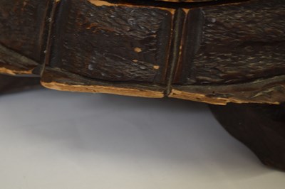 Lot 401 - Carved wooden box with hinged cover in the form of a tortoise