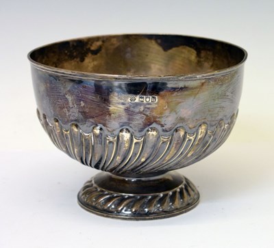 Lot 248 - Edward VII silver pedestal bowl with gadroon decoration