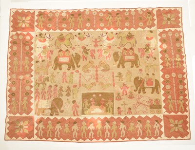 Lot 381 - Indian tent hanging with elephants