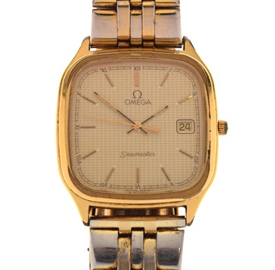 Lot 186 - Omega - Gentleman's Seamaster gold plated bracelet watch