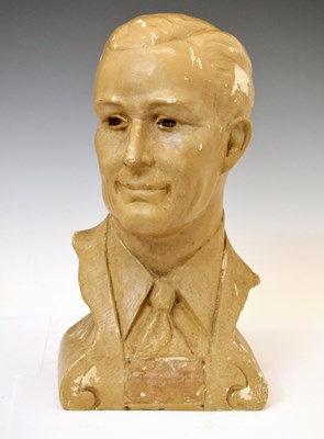 Lot 383 - Early 20th century plaster bust of a gentleman