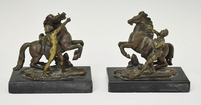 Lot 392 - Pair of bronze 'Marly Horses'