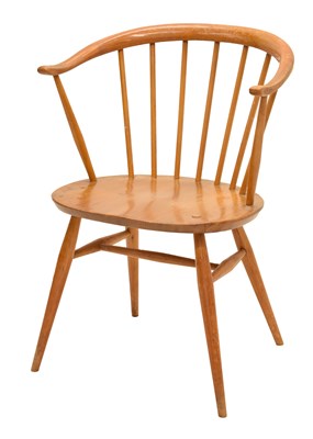 Lot 707 - Ercol - Elm 'cowhorn' stick back chair