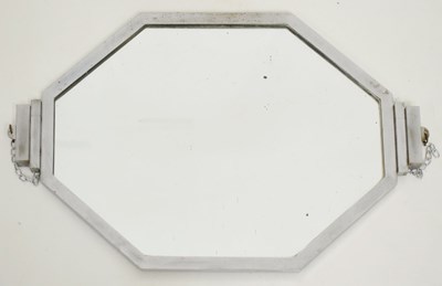 Lot 797 - Art Deco chromed stretched octagonal wall mirror