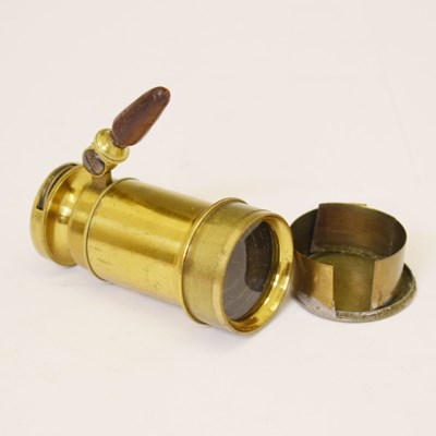 Lot 406 - Plossl, Wien (Vienna) - Small 19th century Austrian lacquered brass variable power telescope