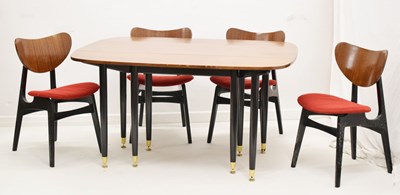 Lot 703 - Victor B. Wilkins for G-Plan - Librenza drop-leaf dining table and four chairs