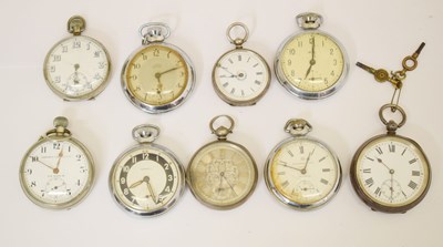 Lot 205 - Early 20th century silver cased open-face pocket watch and other examples