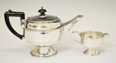 Lot 254 - George V silver teapot and milk jug