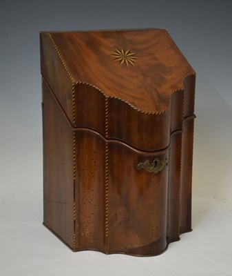 Lot 402 - George III mahogany knife box (gutted)