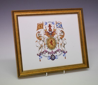 Lot 331 - Porcelain armorial plaque, circa 1800