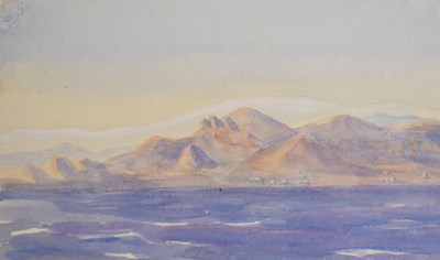 Lot 673 - Folio of eight Mediterranean watercolour studies to include; 'Algiers', 'Las Palmas', etc