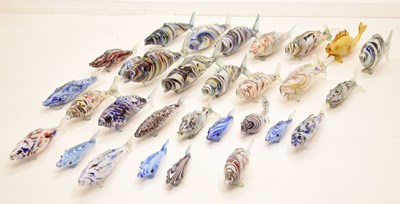 Lot 546 - Collection of Murano style multi-coloured glass fish