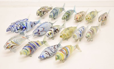 Lot 547 - Collection of Murano style multi-coloured glass fish