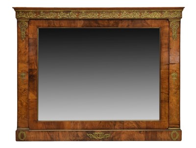 Lot 505 - 19th century walnut overmantel mirror