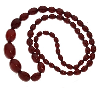 Lot 120 - Cherry amber-type bakelite graduated bead necklace