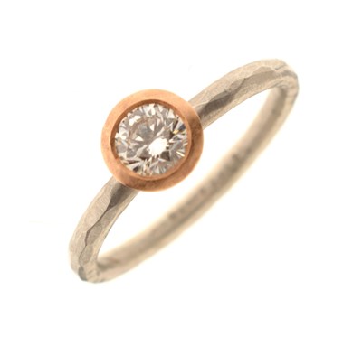 Lot 2 - Diamond single stone platinum ring