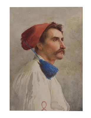 Lot 643 - Frederick Smallfield (1829-1915) - Watercolour - Portrait of a gentleman