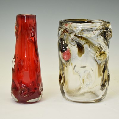 Lot 584 - Whitefriars - Two glass ‘Knobbly’ vases