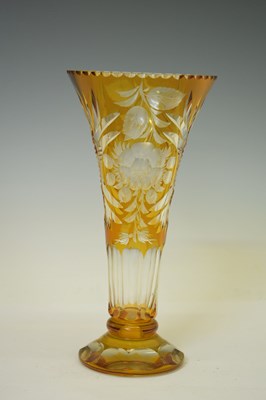 Lot 549 - 20th century amber flash glass vase