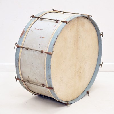 Lot 318 - Mid 20th century wooden bound marching band bass drum