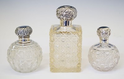 Lot 243 - Three silver mounted scent bottle