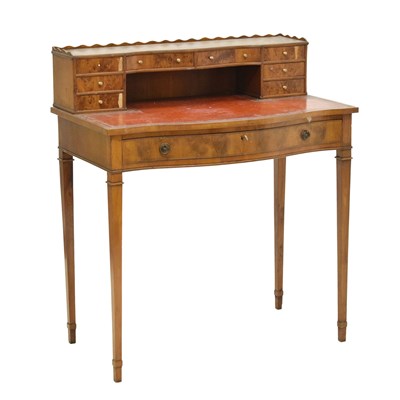 Lot 587 - Reproduction yew veneered bonheur-du-jour