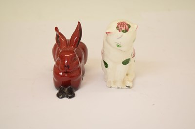 Lot 424 - Doulton flambé hare and Plichta cat (2)