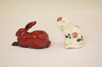 Lot 424 - Doulton flambé hare and Plichta cat (2)