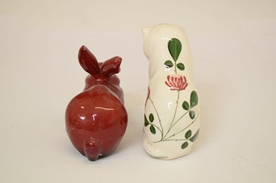 Lot 424 - Doulton flambé hare and Plichta cat (2)