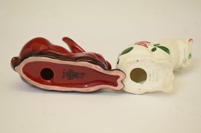 Lot 424 - Doulton flambé hare and Plichta cat (2)