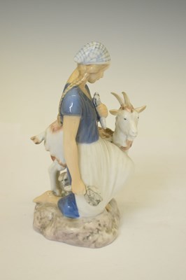 Lot 428 - Bing & Grondahl porcelain figure, Girl with Goat, pattern no. 2180