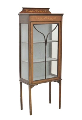 Lot 585 - Edwardian inlaid mahogany glazed display cabinet