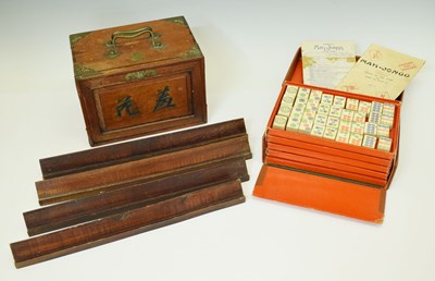 Lot 356 - Two cased Mahjong sets plus four tile holders