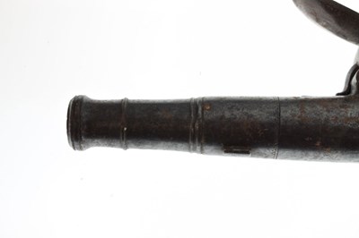 Lot 155 - 54 bore flintlock Queen Anne pocket pistol by W. Paris of Warwick
