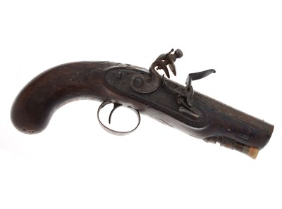 Lot 156 - 25 bore flintlock travelling pistol by J. Bagshaw