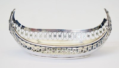 Lot 238 - George V silver boat-shape bonbon dish