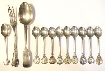 Lot 155 - Quantity of silver and white metal flatware