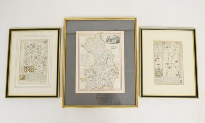 Lot 470 - Two mid 18th century hand-coloured engraved strip maps, J. Owen and E. Bowen