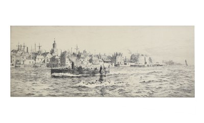 Lot 484 - William Lionel Wyllie RA RWS (1851-1931) - Signed etching - 'The Point Portsmouth'