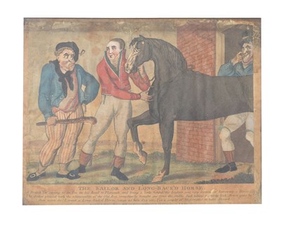 Lot 482 - Late 18th century caricature - The Sailor and the Long-Back'd Horse