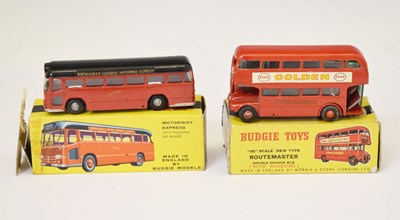 Lot 370 - Budgie - Two boxed diecast model buses