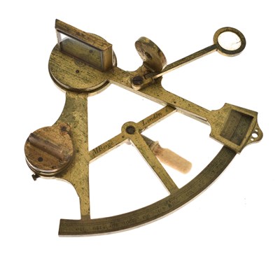 Lot 407 - Matthew Berge, London - Rare George III brass miniature sextant