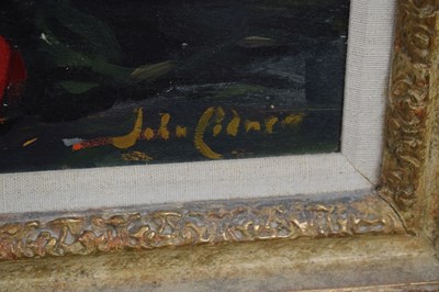 Lot 474 - John Codner RWA (1913-2008) - Oil on board - 'Red Rose I'