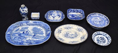 Lot 415 - Early 19th century Ridgway pearlware meat plate,  etc.