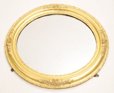 Lot 595 - Giltwood oval wall mirror