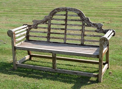 Lot 1 - Teak ‘Lutyens’ style garden bench