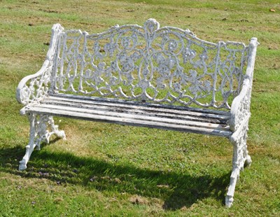 Lot 2 - Victorian-style white painted aluminium garden bench