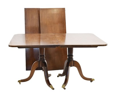 Lot 533 - Good quality George III-style mahogany twin pedestal dining table